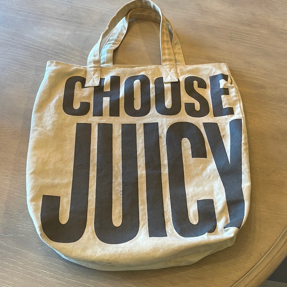 Y2K “Choose Juicy” Canvas Tote
